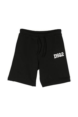 Shorts in cotone nero DSQUARED KIDS | DQ1601D0A2FDQ900